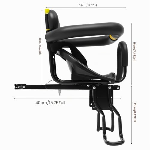 Thumbnail 1 de Donened Kindersitz Fahrrad Vorne – sicherer Front-Kindersitz mit verstellbarem Pedalbereich und gepolsterter Rückenlehne