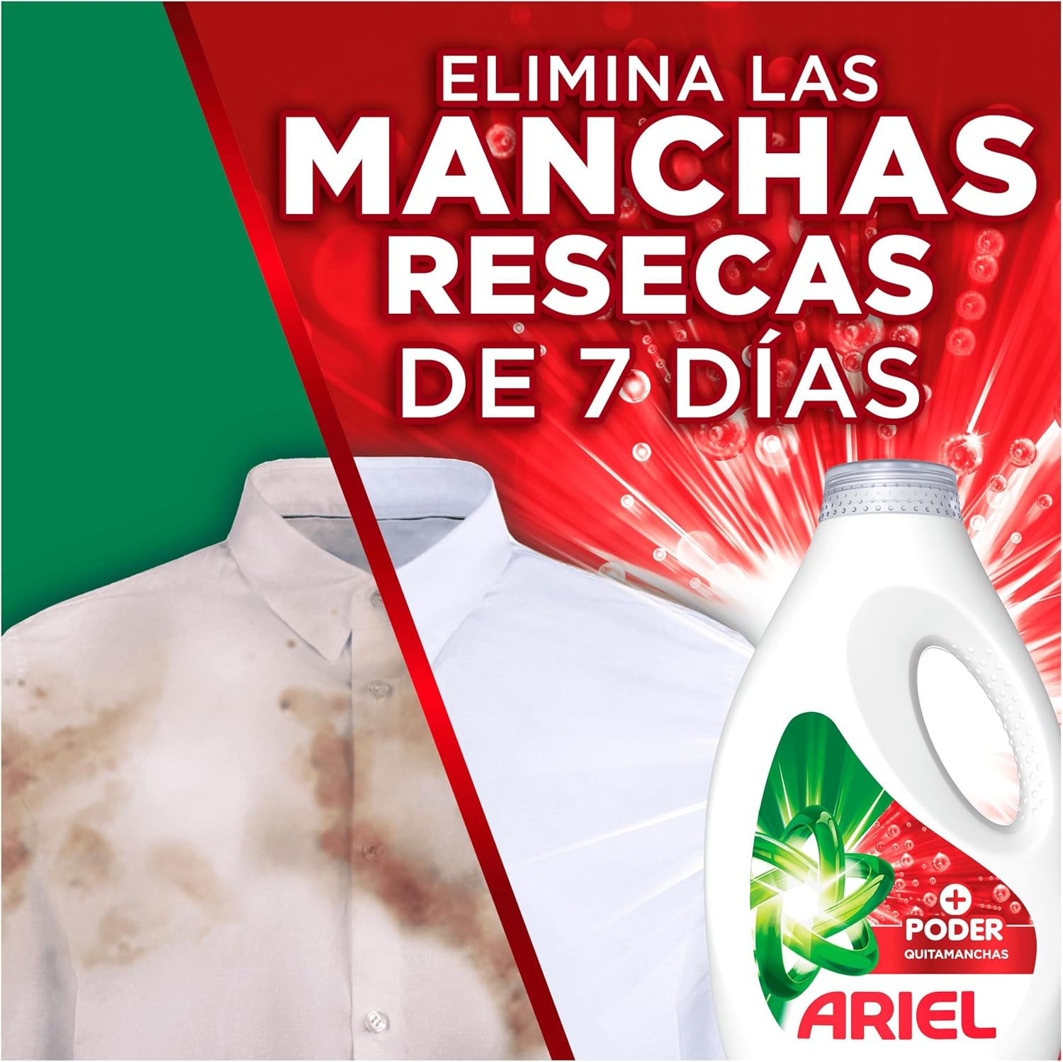 Thumbnail 1 de Ariel Líquido Detergente Lavadora, 120 Lavados, Poder Quitamanchas