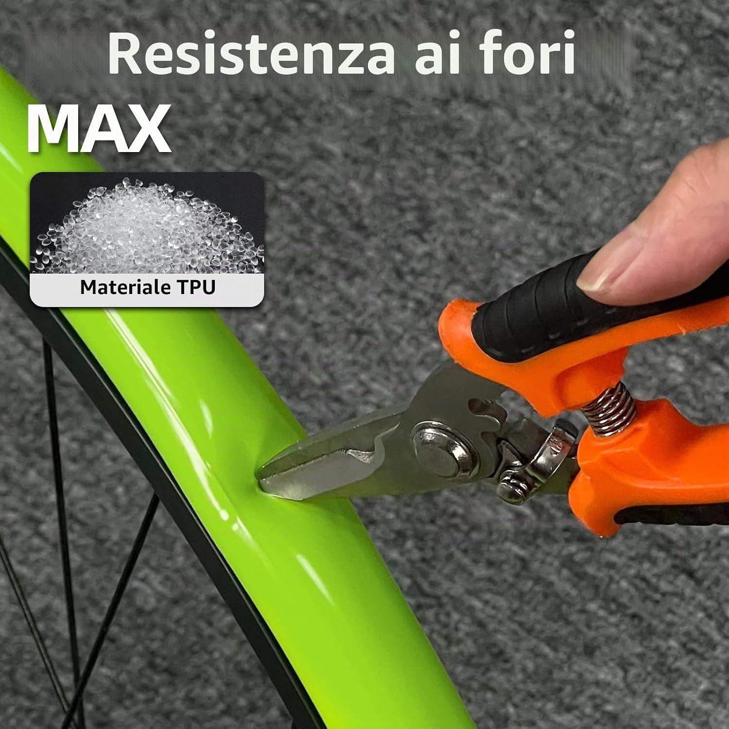 Detalle de CYCLAMI Camera d'aria in TPU per bici da strada 700C, 38 g, valvola in metallo 80 mm – kit 2 pezzi