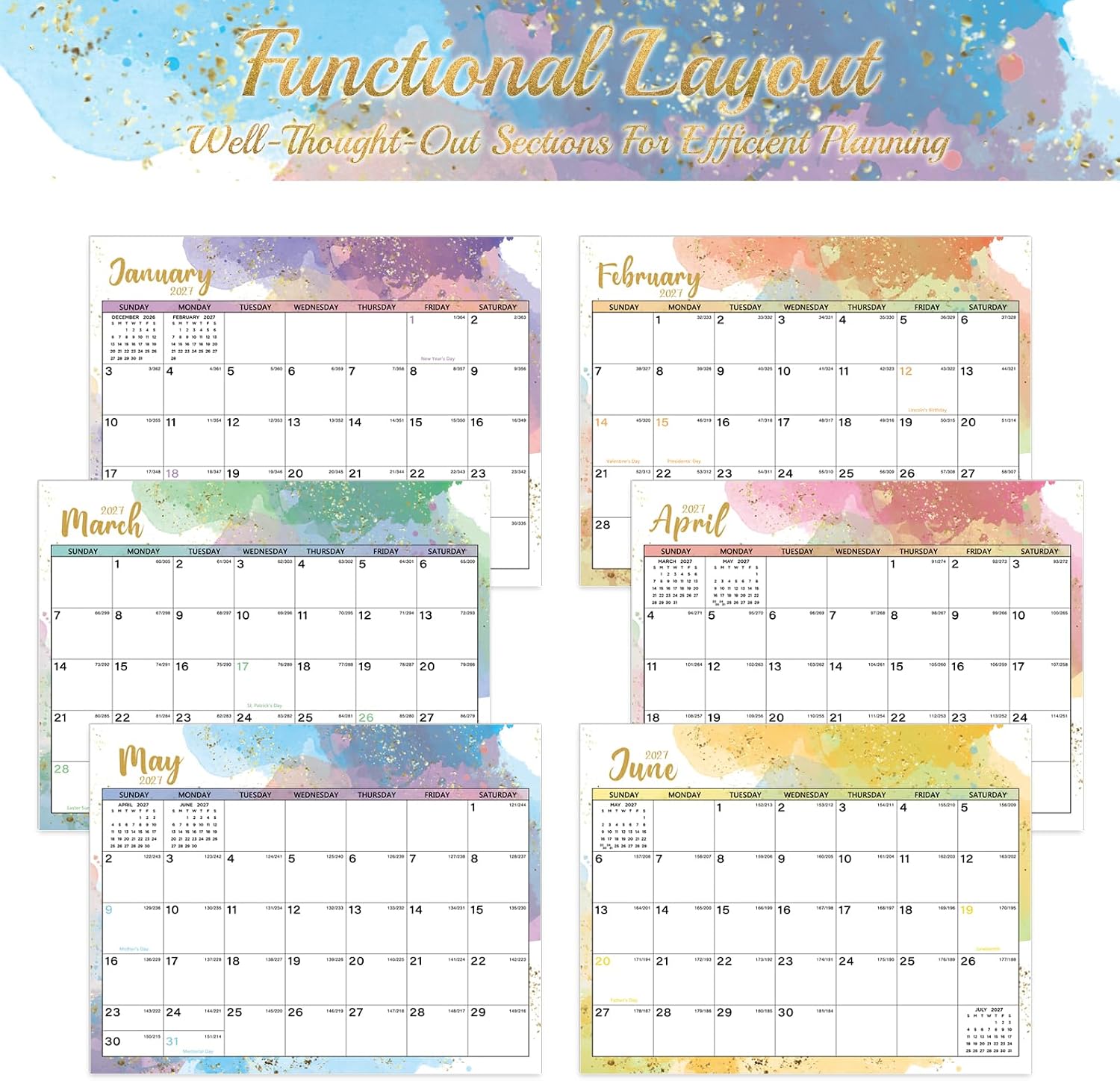 Detalle 2 de XISIDO 2026–2027 Magnetic Refrigerator Calendar, 18-Month, 11 x 8.5 Inches