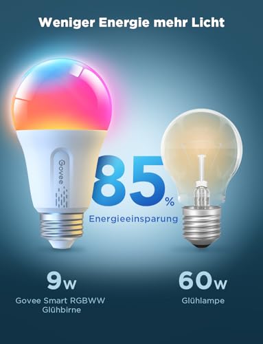 Thumbnail 7 de Govee Smart Glühbirne E27 (2er Set) – WLAN LED RGBWW, 800 lm, dimmbar