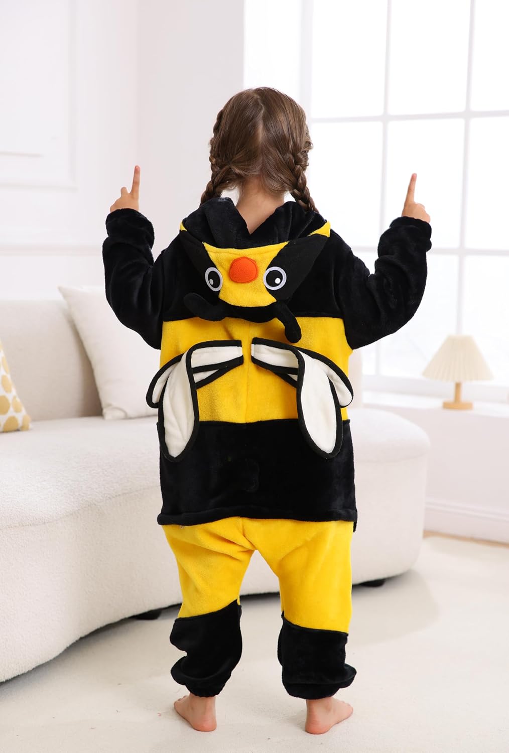 Detalle de CuteOn Kids' Animal Onesie Pajamas with Hood, Tail and Ears