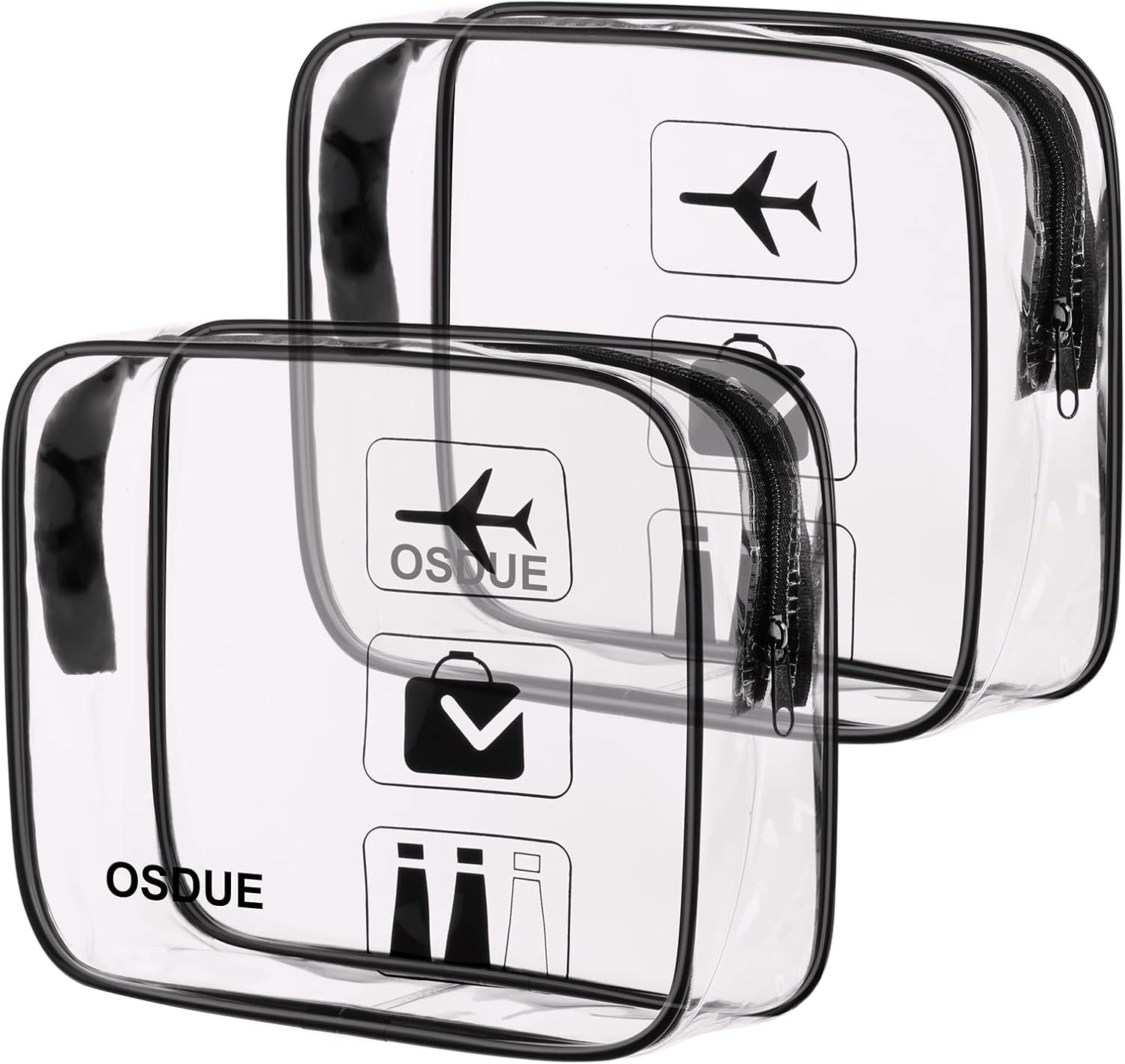 OSDUE Borse da valigia trasparente 2 pz