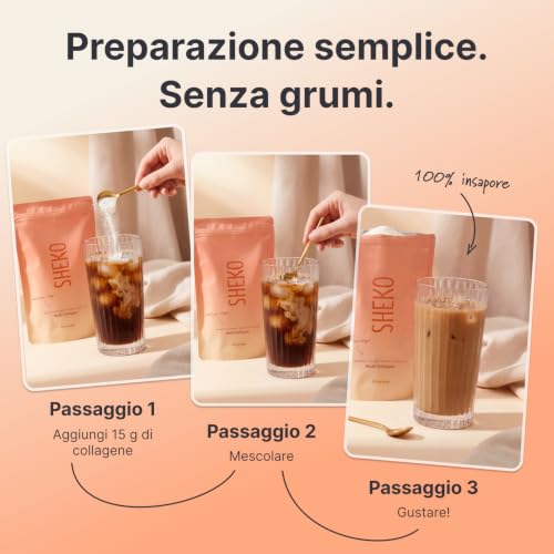 Detalle 2 de SHEKO Collagene Idrolizzato in Polvere – Bovino Tipo 1, 2 e 3 – 450 g