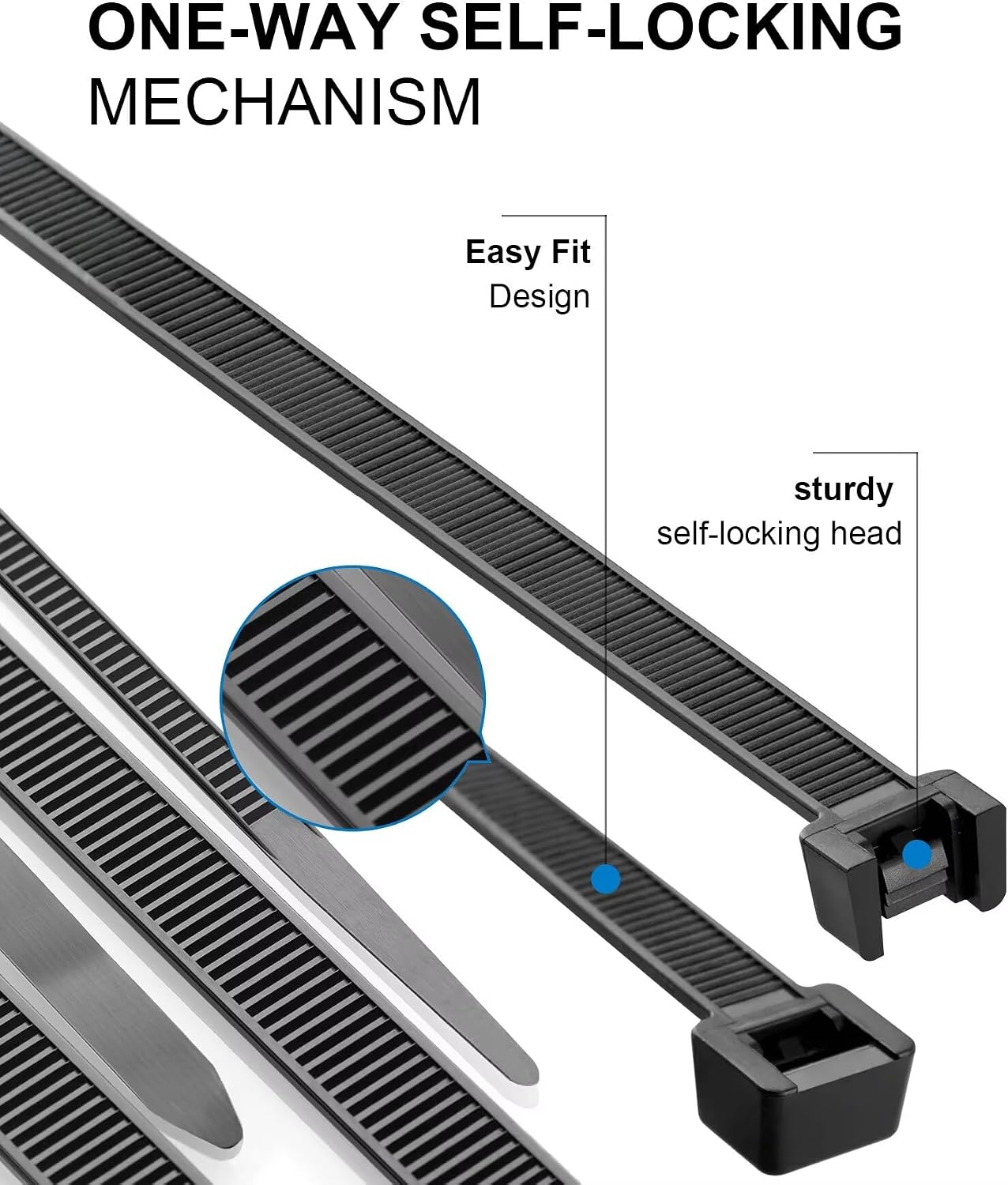 Detalle 2 de HAN-LBG Black Cable Ties 400mm