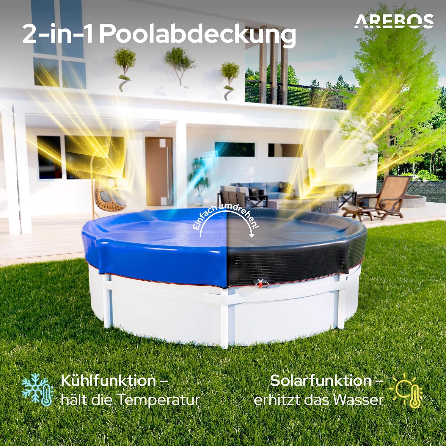 Thumbnail 1 de Arebos Poolabdeckung rund Ø610 cm