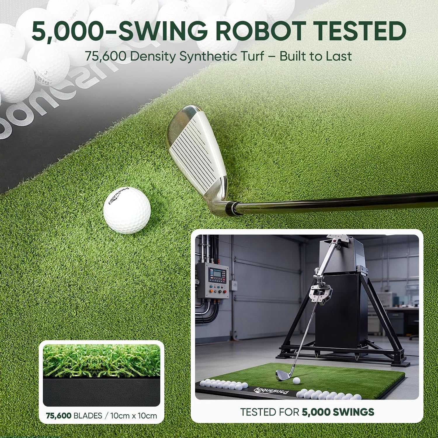 Detalle 2 de Ponsonbay Golf Hitting Mat with 100-Ball Tray