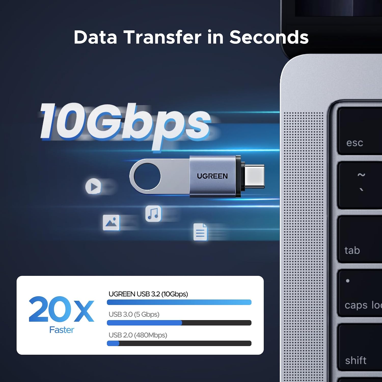 Thumbnail 2 de UGREEN USB C to USB Adapter 10Gbps