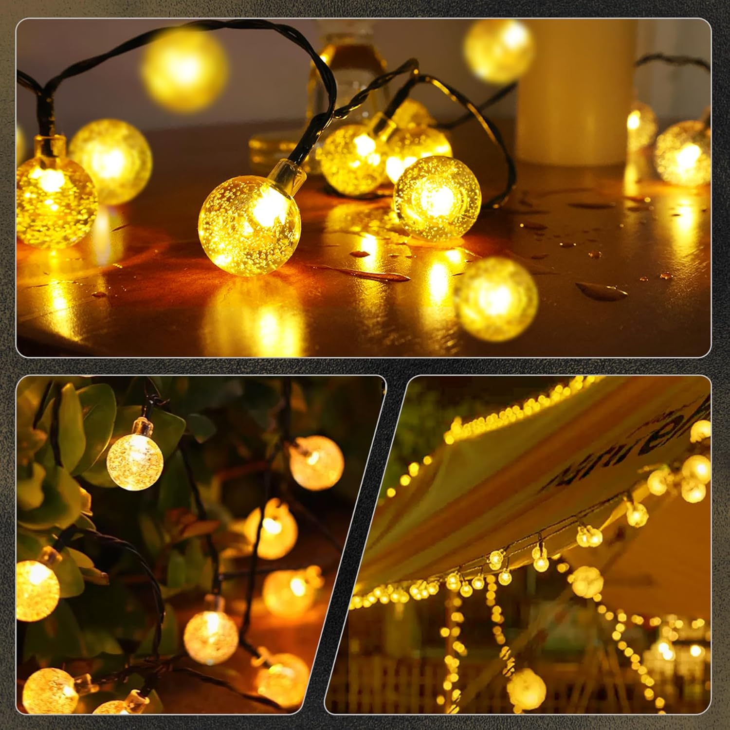 Thumbnail 5 de Laihur 50LED Solar Garden Lights (Warm White) – 8 Modes, 8-Hour Timer, IP65 Waterproof