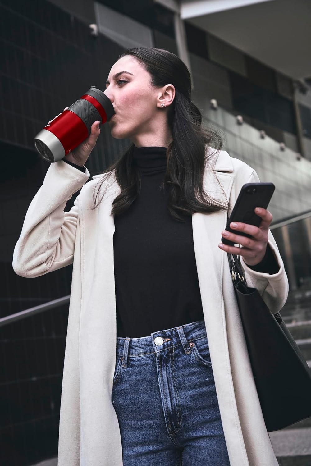 Thumbnail 6 de Contigo Byron Snapseal Thermobecher aus Edelstahl, auslaufsicher mit BPA-freiem Deckel (Rot) – 470 ml