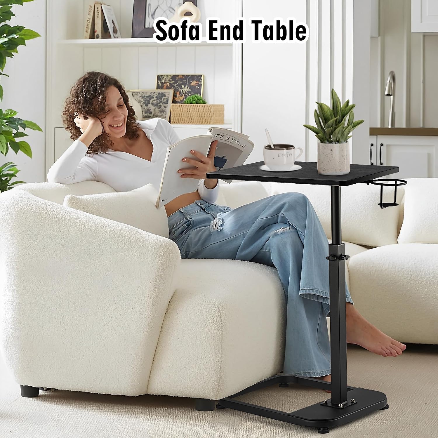 Detalle de Facka C-Shaped TV Tray Table, 18–32-Inch Height