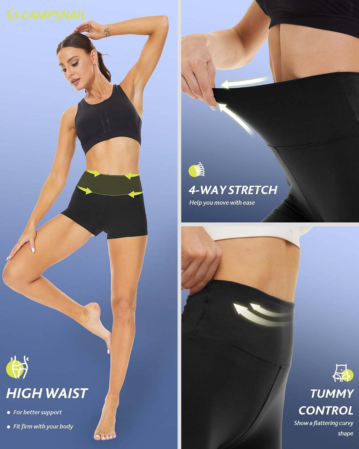 Thumbnail 3 de CAMPSNAIL Workout Biker Shorts 3 in