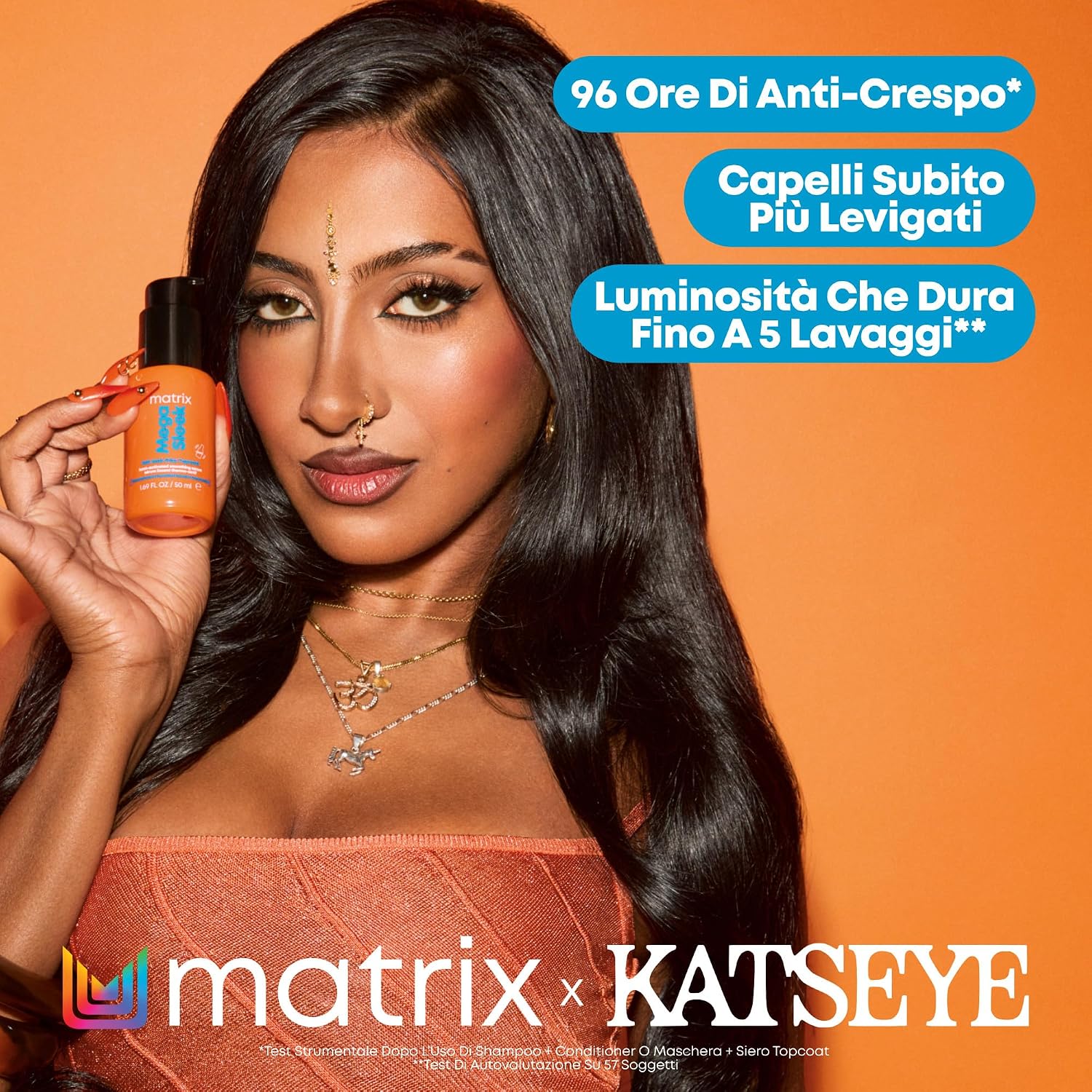 Detalle 2 de Matrix Mega Sleek Siero Topcoat Anti-Crespo 96H – protezione termica e brillantezza per capelli crespi
