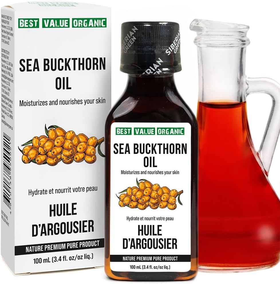 Detalle de Siberian Green Sea Buckthorn Oil, Cold-Pressed, Unrefined, 100 ml