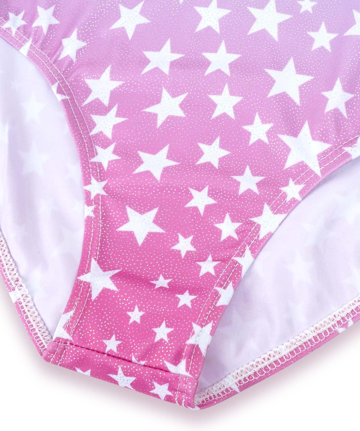 Detalle de Gogokids girls’ three-piece gymnastics set (sleeveless leotard, shorts and hairband) for ages 3–12