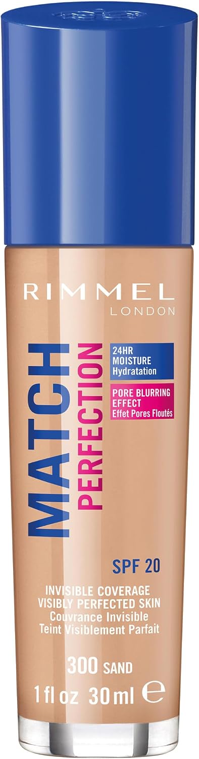 Detalle de Rimmel Match Perfection 34778804300 Foundation, 300 Sand, SPF20