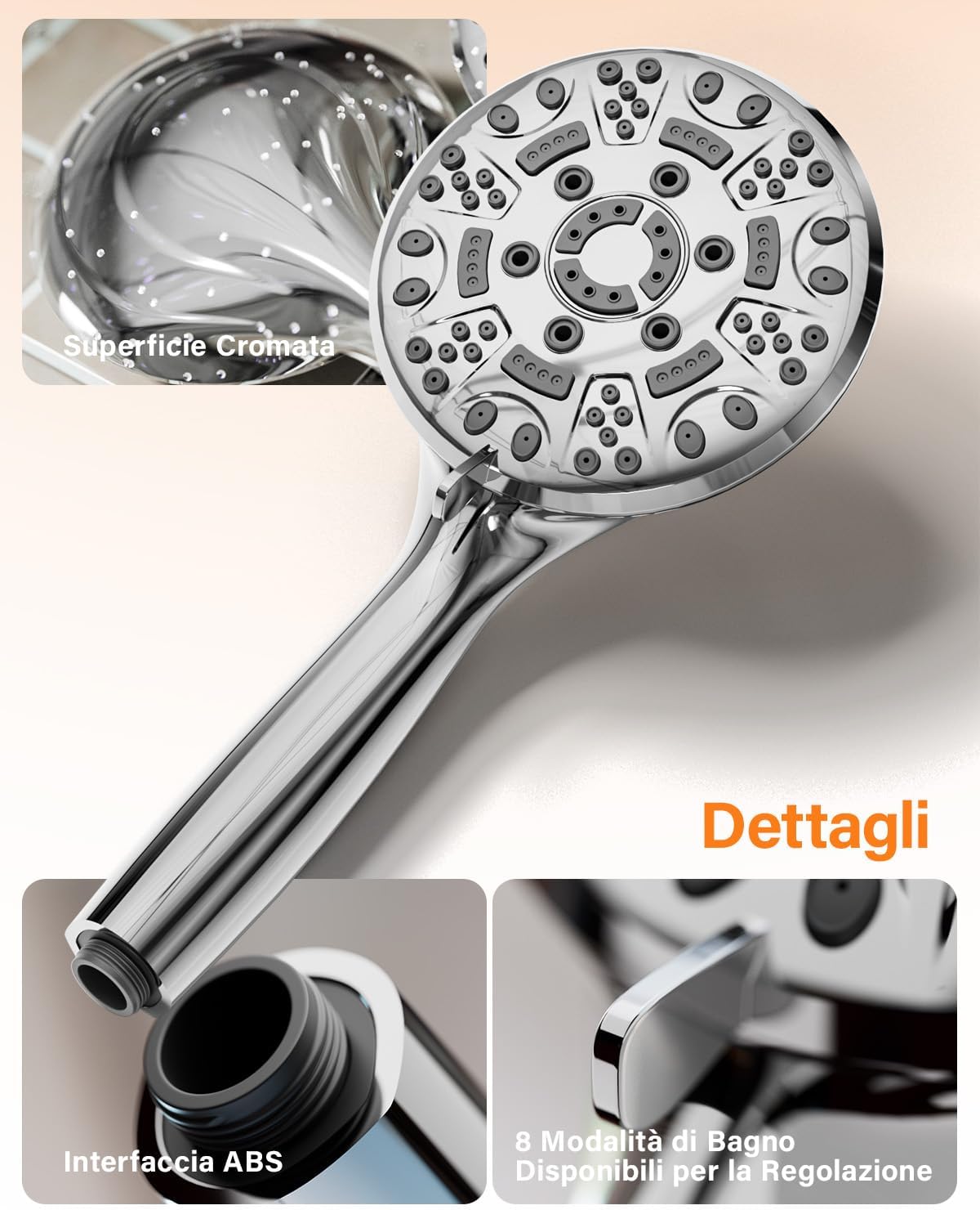 Detalle 2 de Cobbe Soffione doccia ad alta pressione
