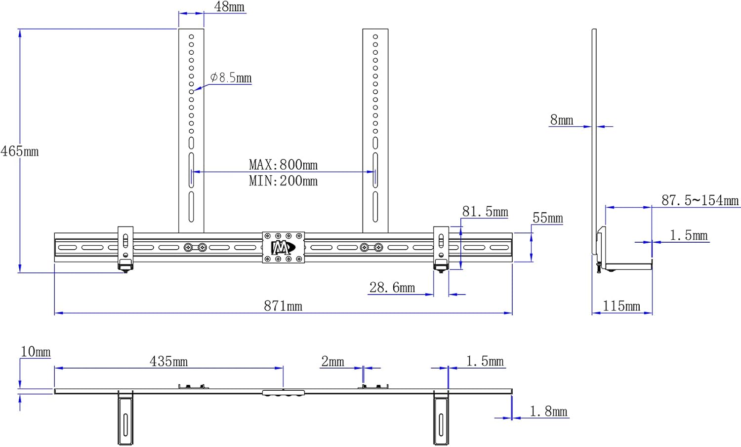 Thumbnail 6 de Mounting Dream Universal Soundbar Bracket for TVs (VESA up to 800x400mm) – Wall or TV Mount
