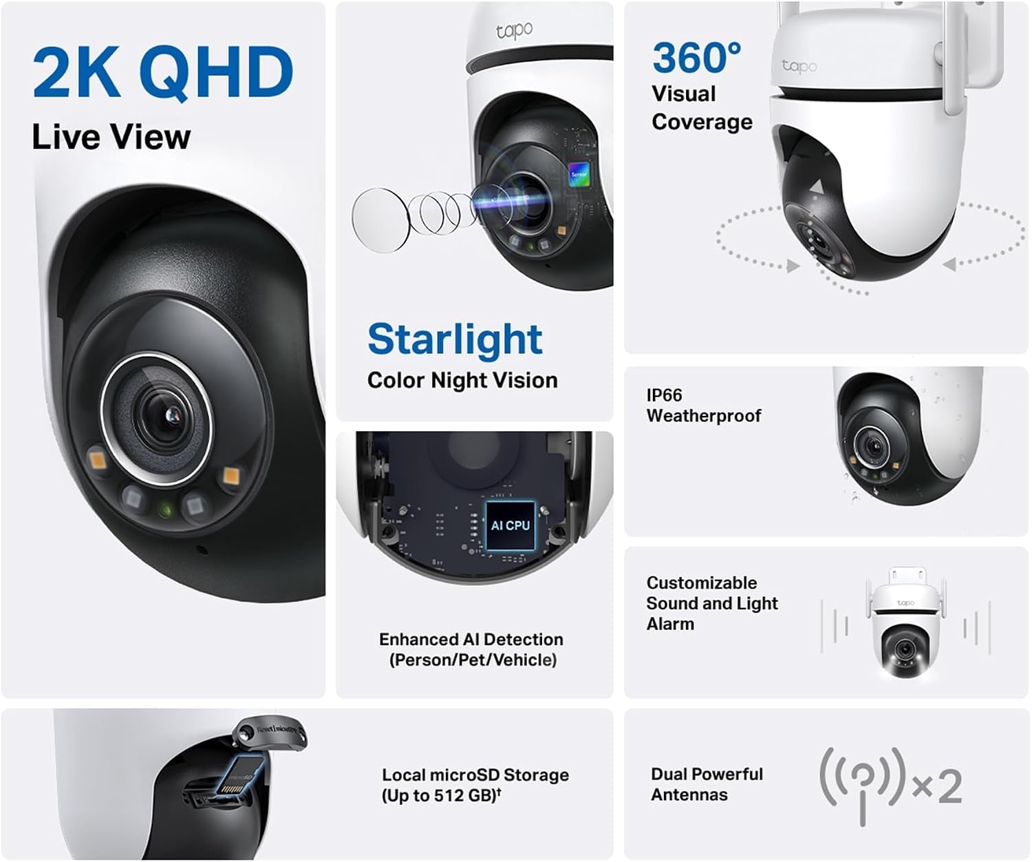 Detalle 2 de Tapo C520WS 2K Outdoor Security Camera