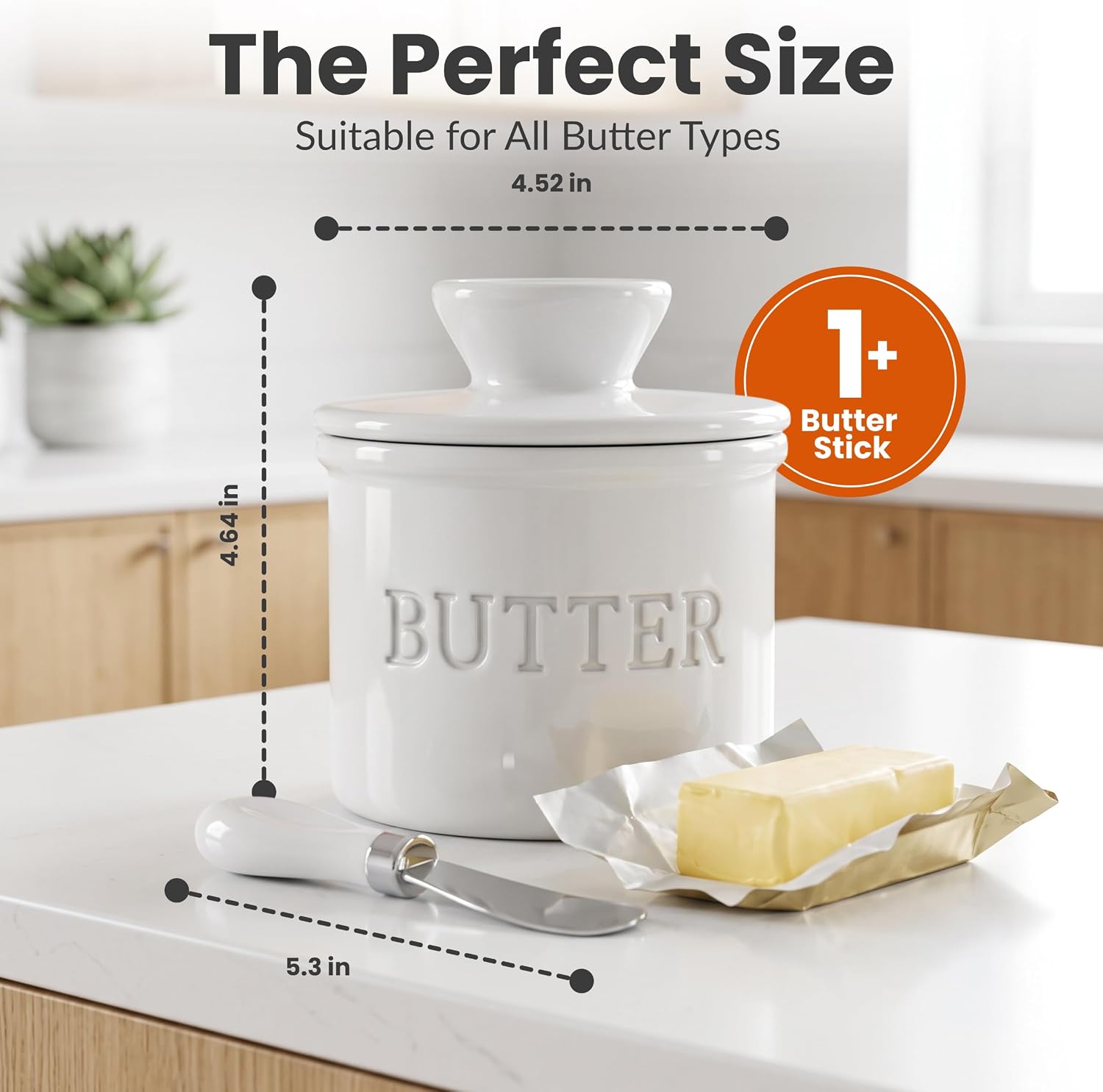 Thumbnail 5 de Priority Chef Butter Crock Ceramic Butter Dish 1.33 Sticks