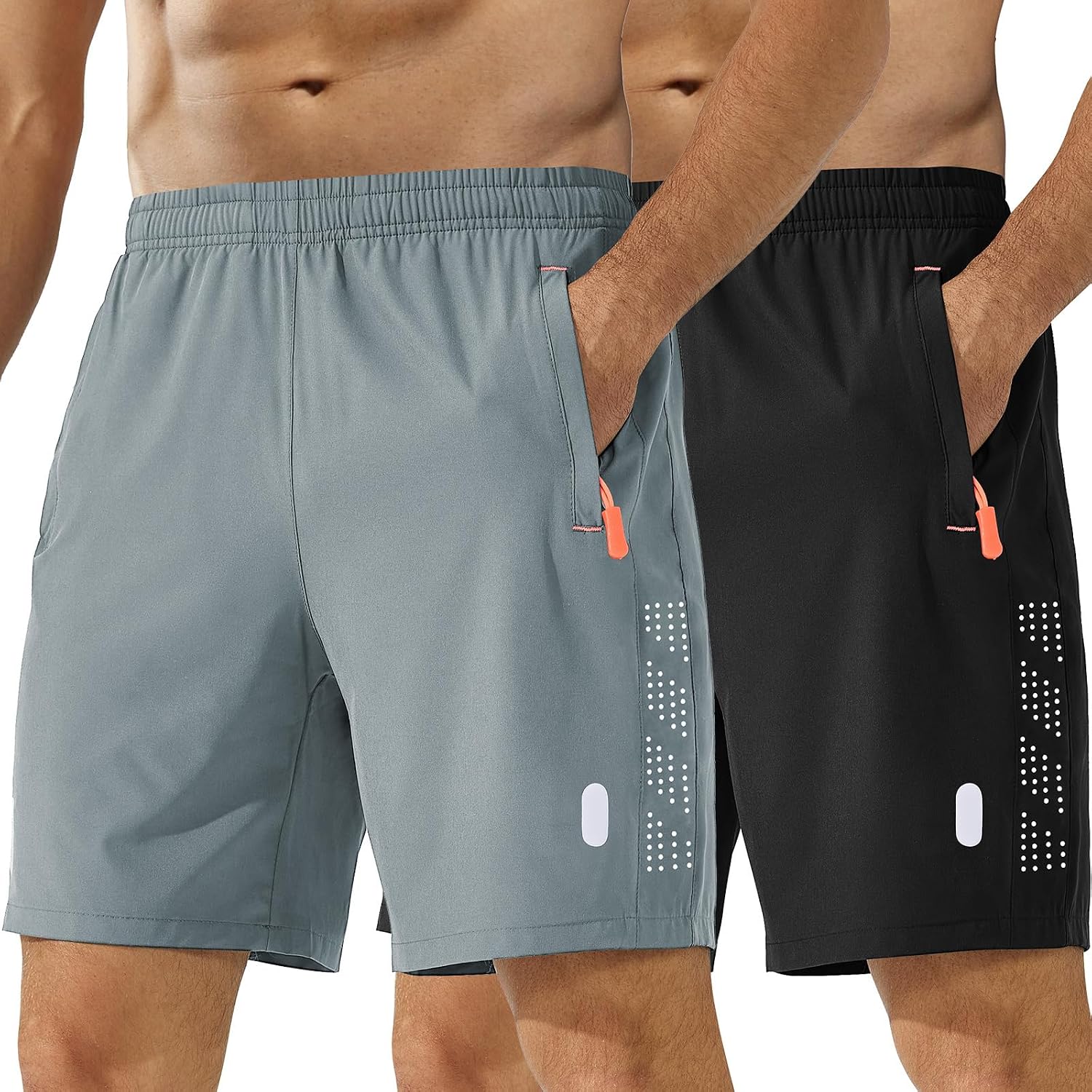 Thumbnail 6 de Zoofly 2er Pack Herren Sportshorts Sommer mit Reißverschluss-Taschen – Atmungsaktiv, schnell trocknend