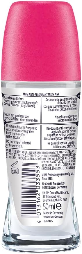 Thumbnail 2 de Mum Fresh Pink Rose Perfumed Roll-On Deodorant 50 ml (Pack of 6)