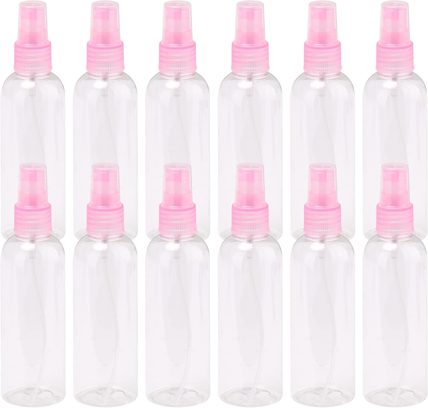 Detalle de Doublelife 12-Pack 100ml Fine Mist Spray Bottles with Atomisers – Pink Tinted, Refillable