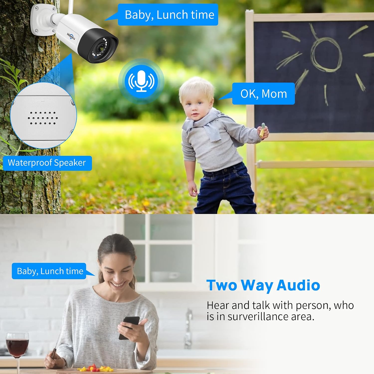 Thumbnail 6 de Hiseeu 2.5K 5MP WiFi Outdoor Security Camera System (Expandable up to 16 Channels, 1TB NVR)