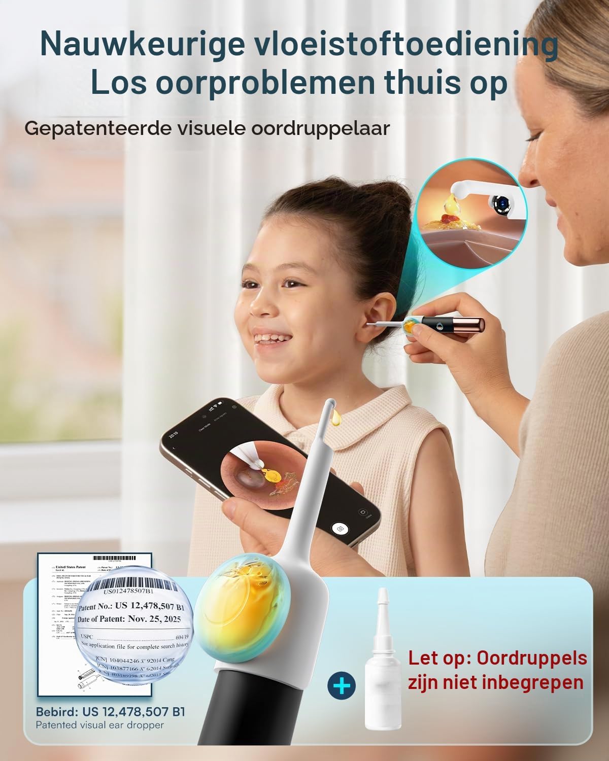Detalle 2 de BEBIRD EarSight Ultra otoscoop met flexibele camera, licht en 5 opzetstukken
