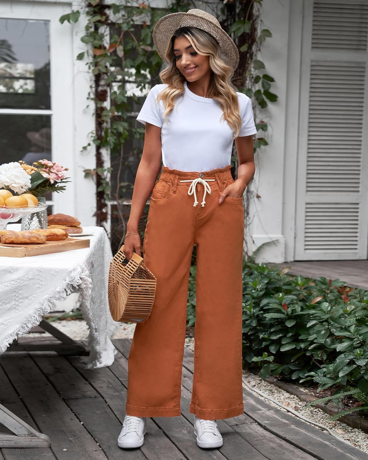 Thumbnail 2 de GRAPENT Wide Leg Jeans for Women (Stretch High-Waisted Elastic Waist Bell Bottom)