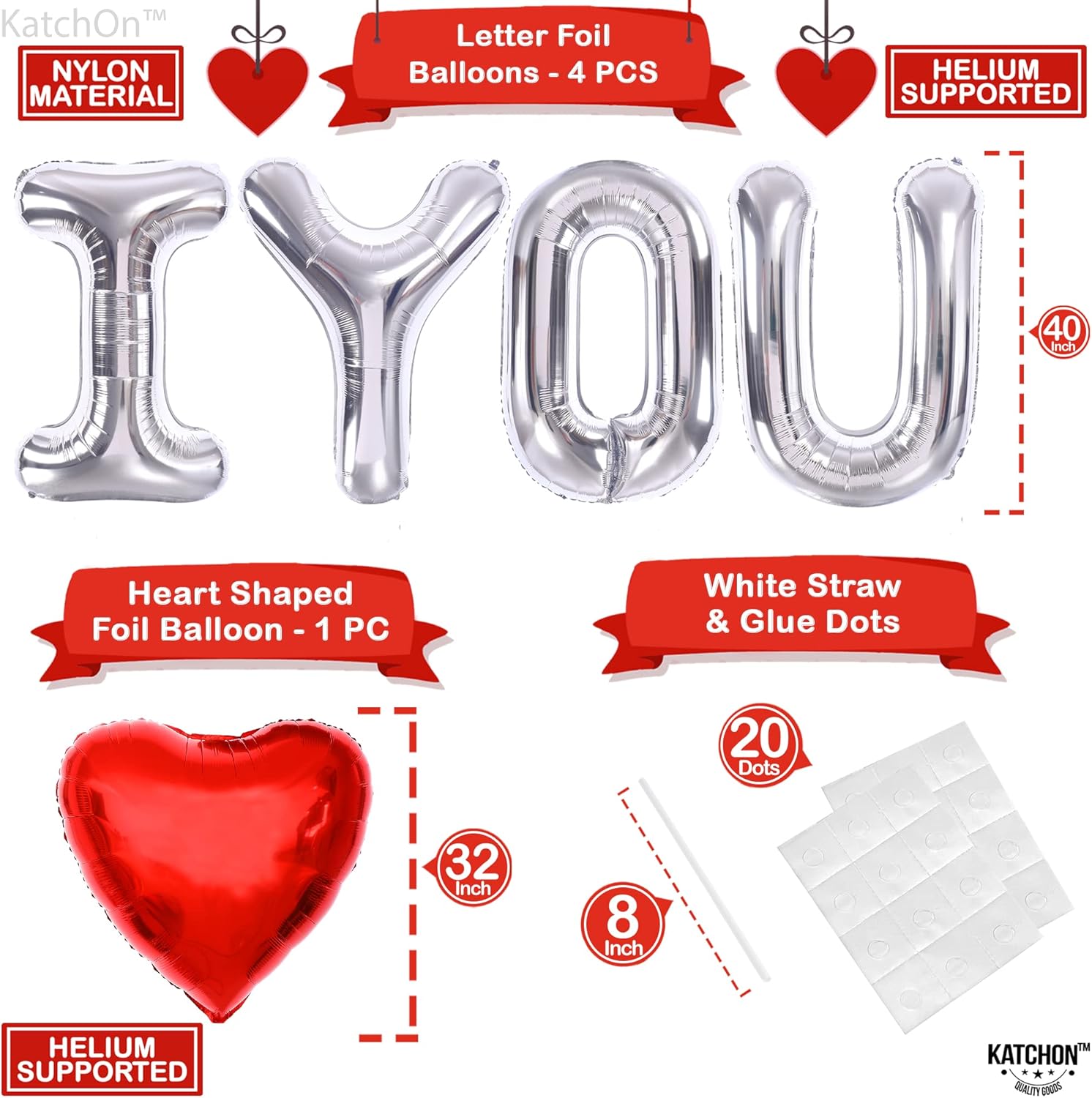 Thumbnail 1 de KatchOn Huge Silver I Love You 40 Inch 🎈
