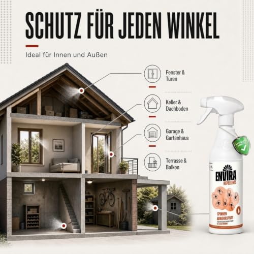 Detalle de Envira Spinnenspray 500 ml – hochwirksam gegen Spinnen im Haus