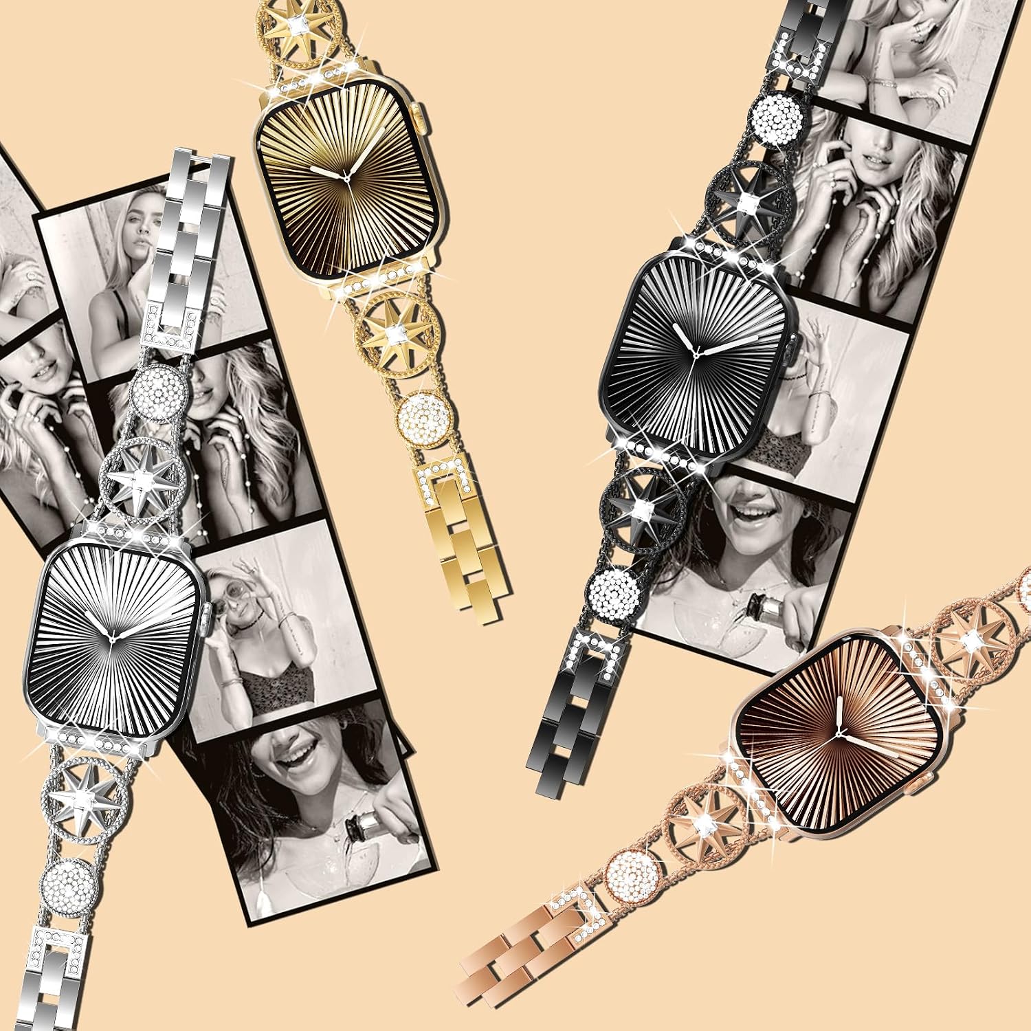 Thumbnail 5 de NewWays Bling Slim Strap Apple Watch Gold