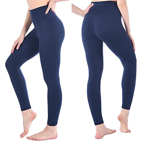 Detalle 2 de SINOPHANT Mallas Deporte Mujer de Cintura Alta, Leggings Opacas L-XL en Azul Marino