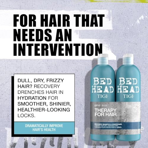 Detalle de Bed Head by TIGI Recovery Shampoo & Conditioner Set, 2x 750ml – A pragmatic rescue for dry, colour-treated hair
