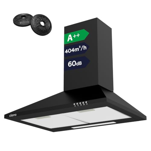 Detalle de CIARRA CBCB6201 Hotte aspirante 60 cm – Noir, 404 m³/h, classe A++