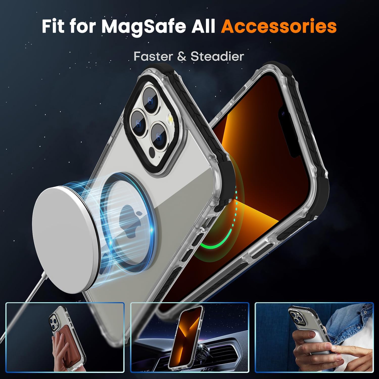 Detalle de DEERLAMN Strong Magnetic Case for iPhone 15 Pro Max (6.7-inch) with MagSafe compatibility
