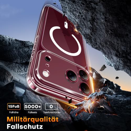 Detalle de TAURI Hülle für iPhone 18 Pro 6,3" Transparent mit Schutzfolie – MagSafe 25 W