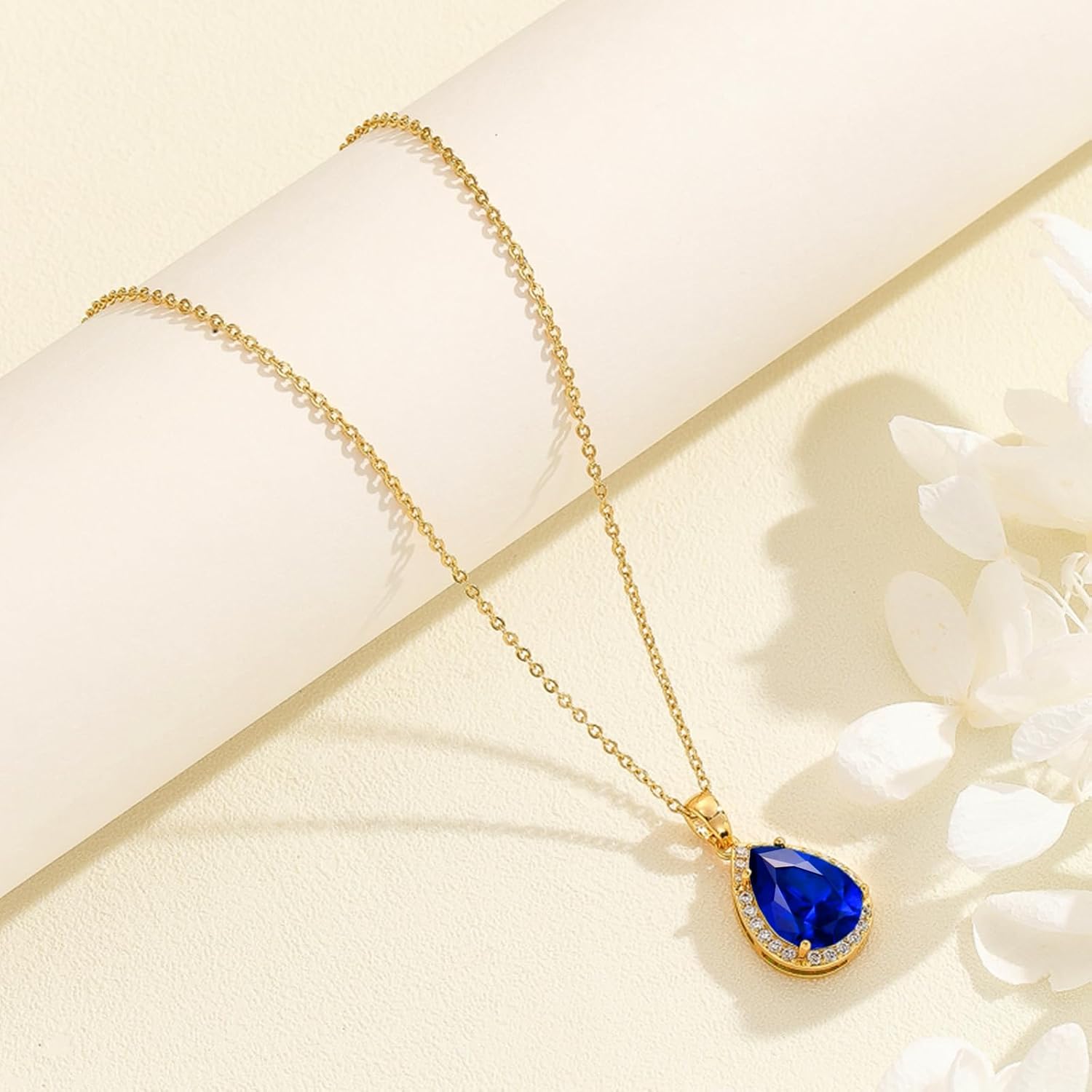 Thumbnail 4 de VONSSY Classic Oval Pendant Gemstone Necklace 18K
