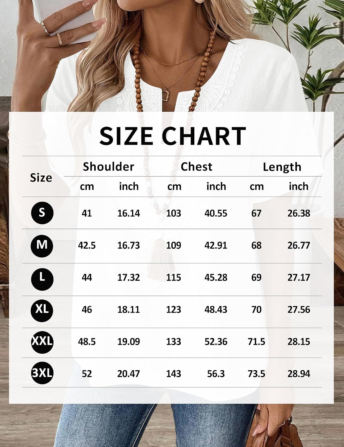 Detalle de Rapbin Women's Short Sleeve Cotton-Linen Lace V-Neck Tunic Top