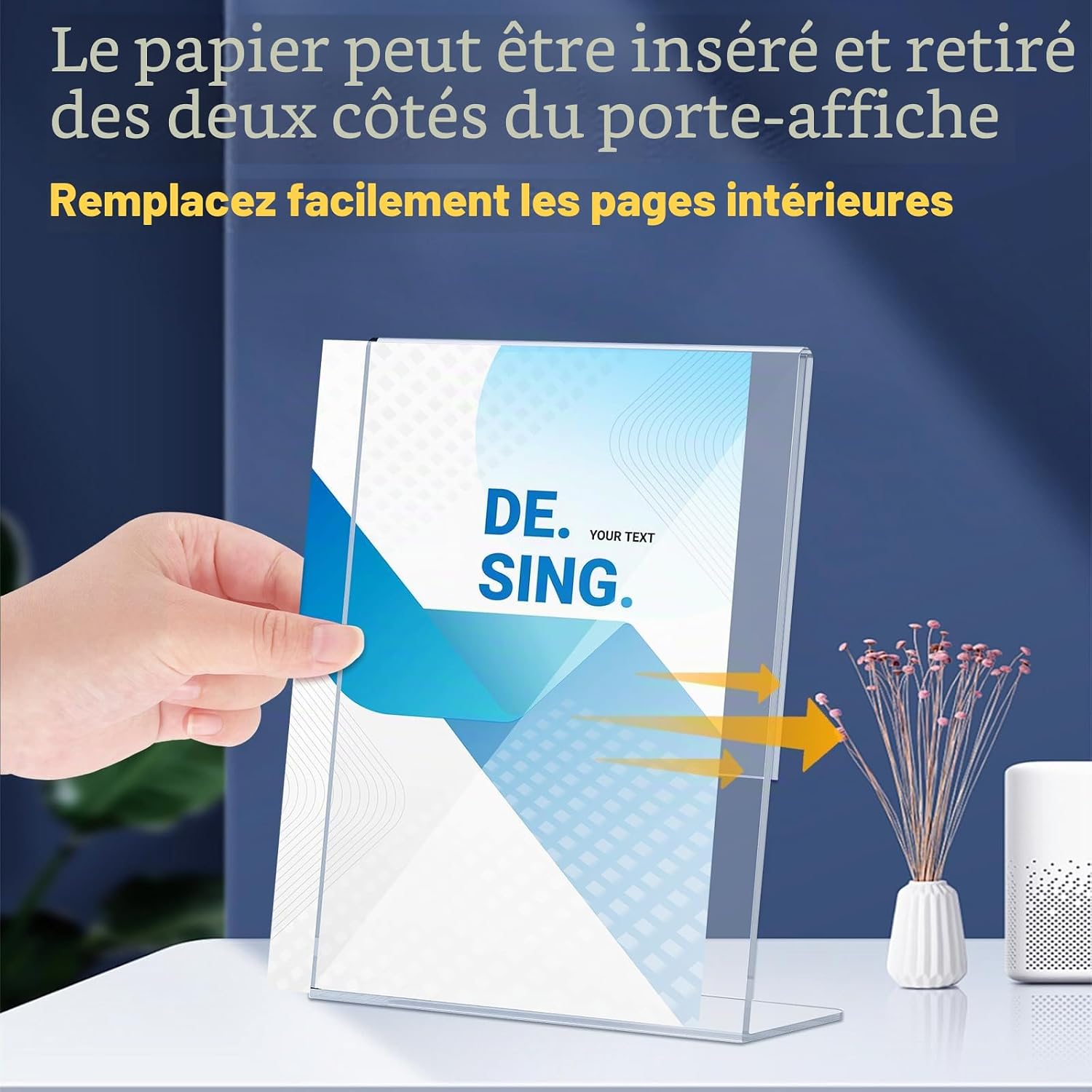 Detalle 2 de Fhintory A4/4Pcs présentoir A4-displaystandaard, transparant acryl, 4 stuks