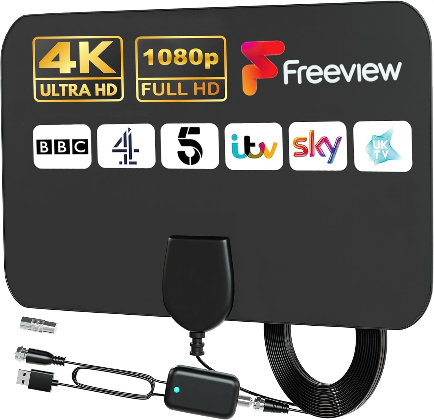 Detalle de GLOBAL TECH TV Aerial 13 ft cable indoor antenna