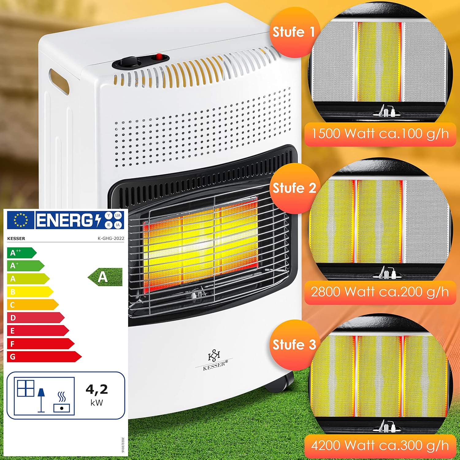 Thumbnail 2 de KESSER 4200 Watt Gasheizer Keramikbrenner