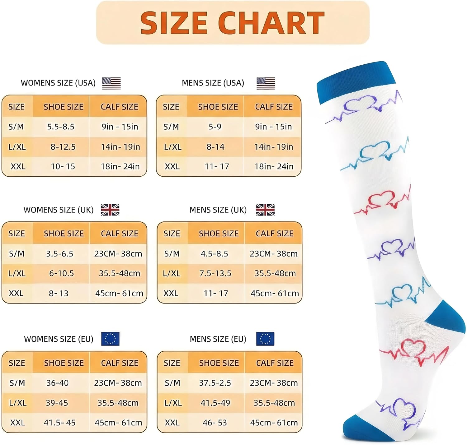 Detalle de Odtmger 20-30mmHg Knee-High Compression Socks – 7 Pairs for Men and Women