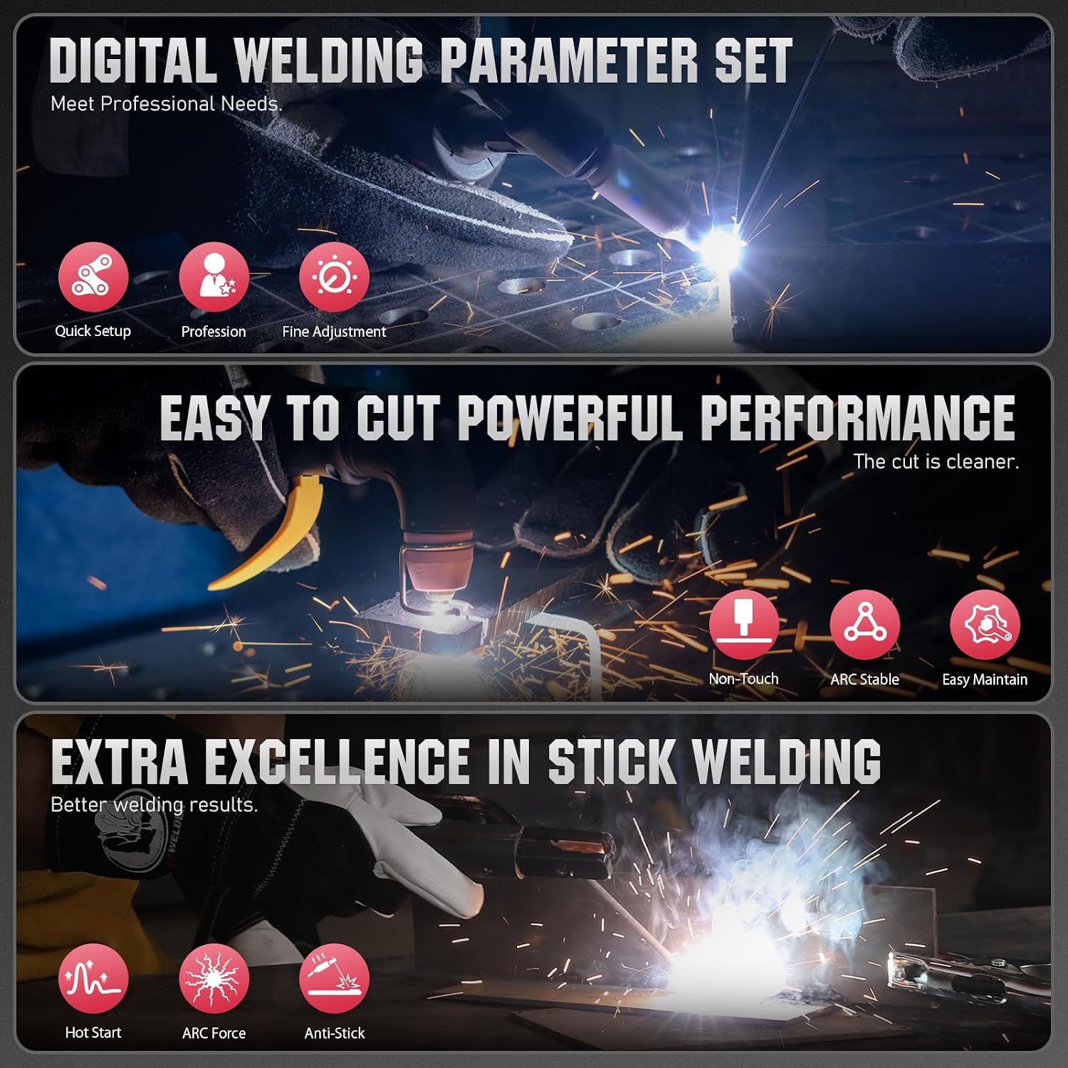 Detalle de YESWELDER CT-520 5-in-1 TIG Welder & Plasma Cutter (200A TIG/Stick, 50A Plasma, Dual Voltage 110/220V)