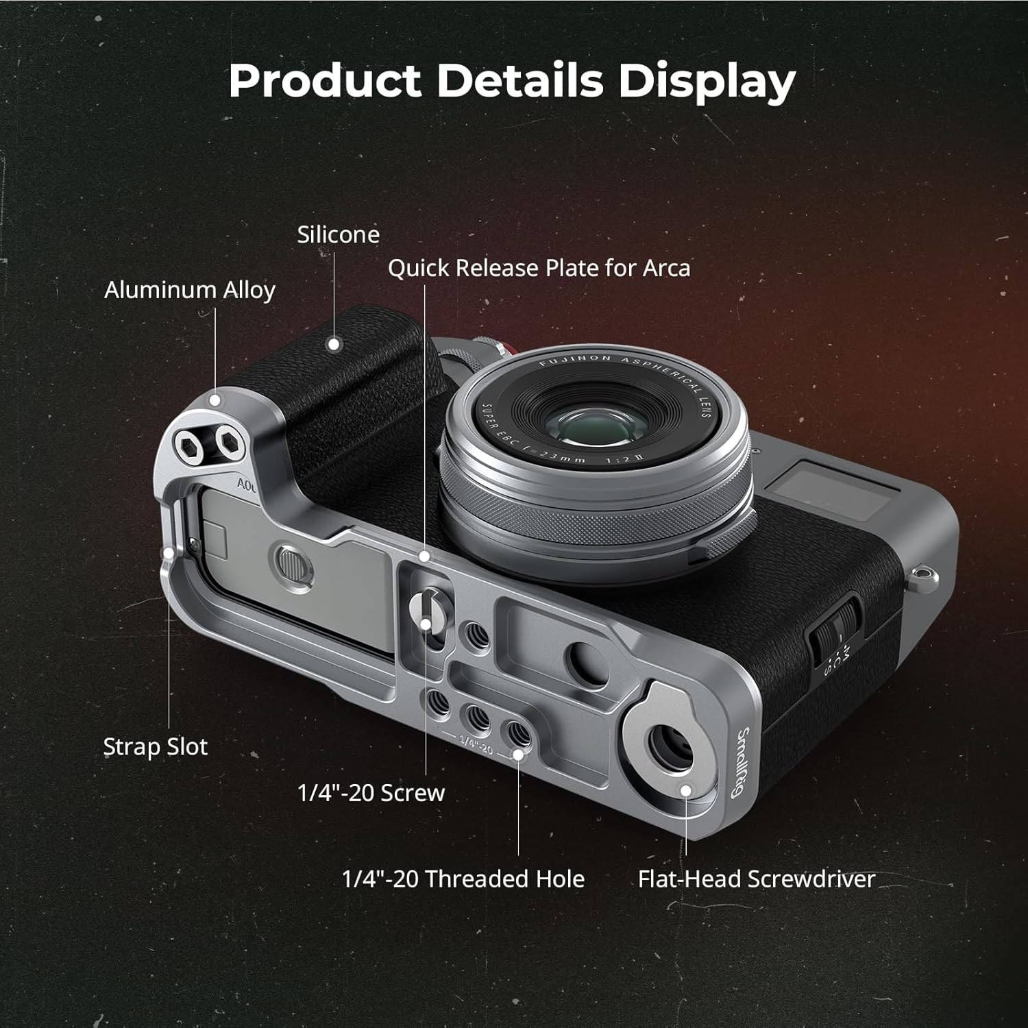 Thumbnail 6 de SMALLRIG X100VI L-Shape Handgriff für FUJIFILM X100VI/X100V mit Arca-Schnellwechselplatte