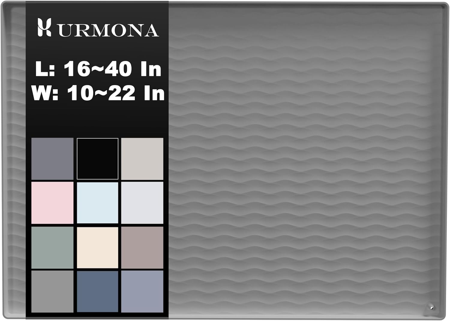Thumbnail 6 de URMONA 22" x 14" Waterproof Silicone Under Sink Mat, Cabinet & Counter Protector (Black)