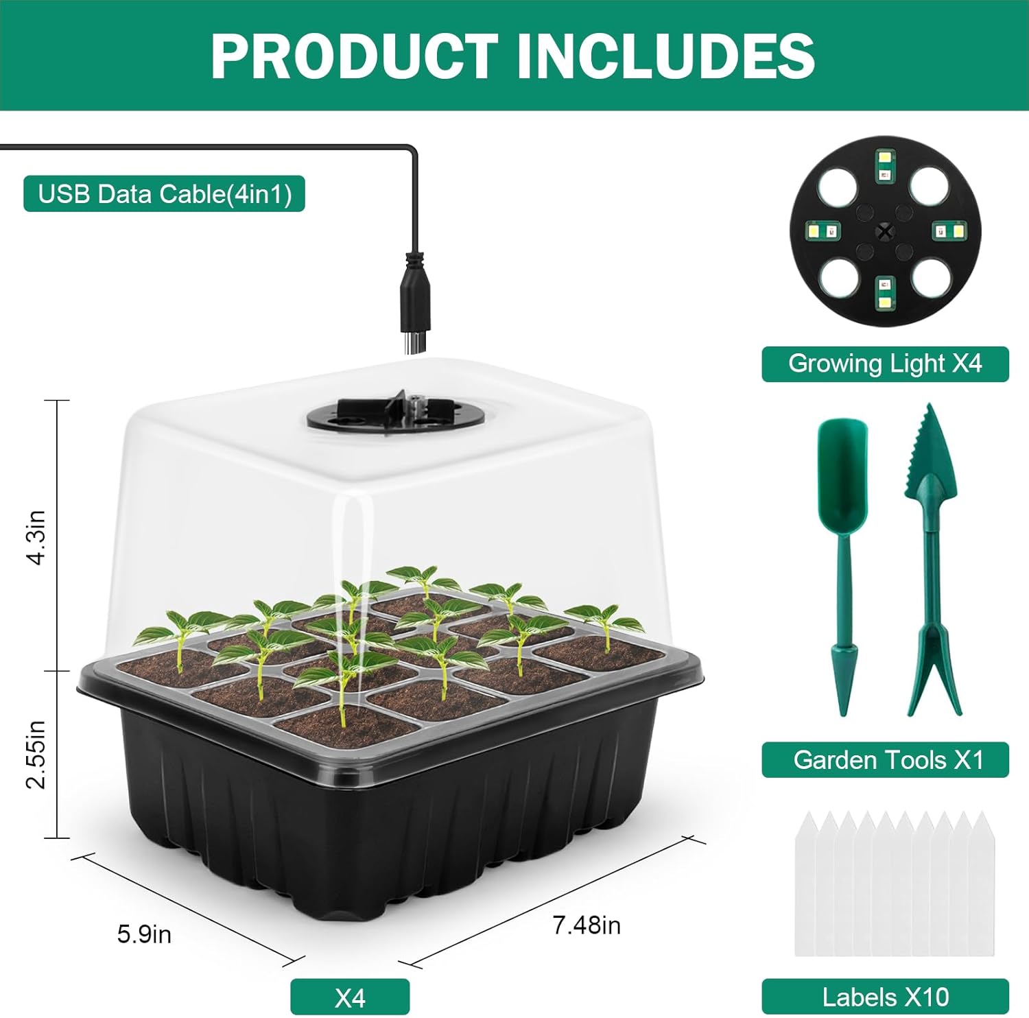 Thumbnail 1 de RIOGOO Lot de 6 plateaux de démarrage 12 x 6,72 cellules