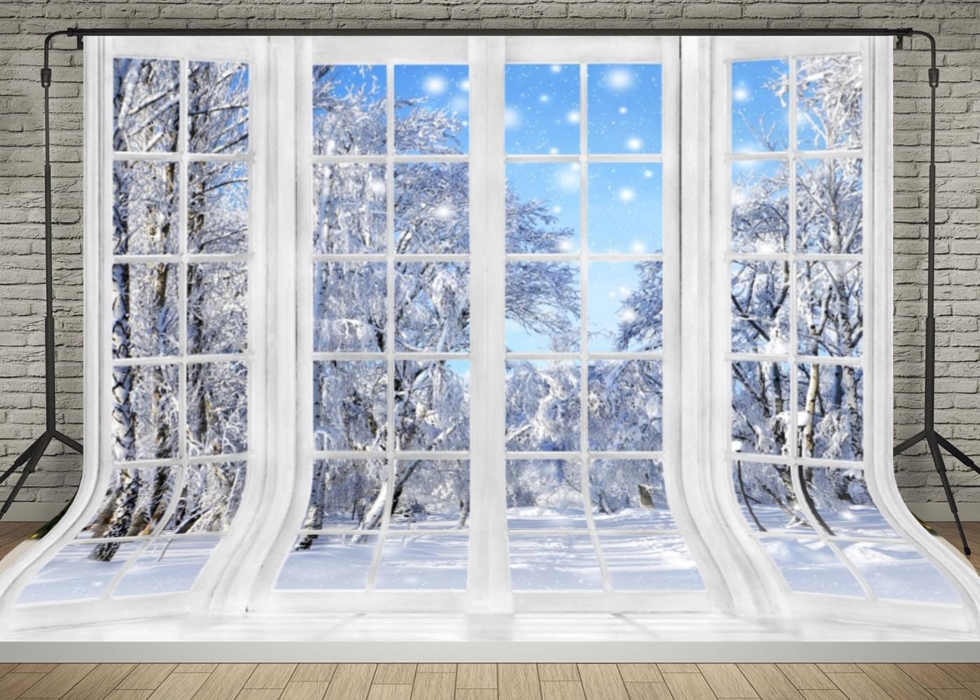 Detalle de ChloropLastid Winter Snowy Photo Backdrop, Christmas Scene, 7x5FT