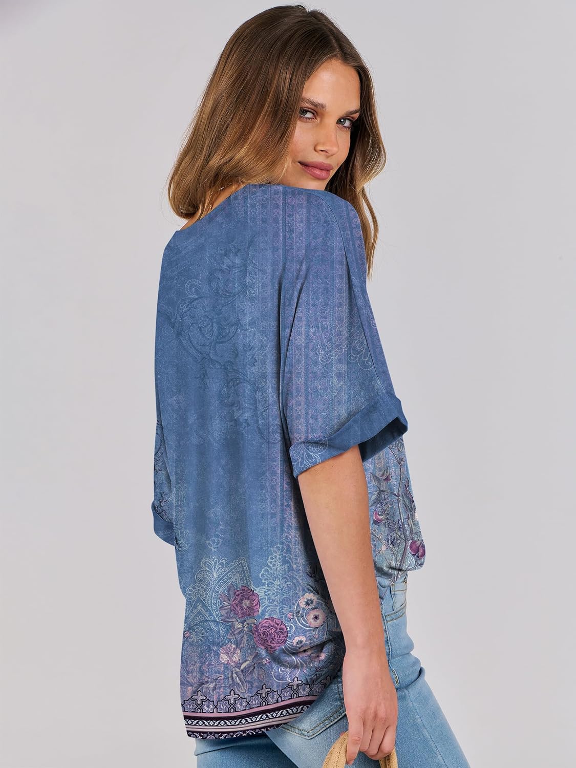 Thumbnail 3 de Cuptacc Oversize T-Shirt Damen mit Rundhalsausschnitt – Kurzarm Tunika für Sommer & Alltag